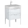 KROFAM - Szafka pod umywalkę VIBE 60cm, 2 szuflady, biało-szary  VI 6070-48Z-S