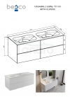 BESCO Szafka Akya Classic Biały Połysk 131 z umywalką gun metal + klik-klak biały #KAC-131-GMW