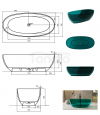 BESCO Wanna wolnostojąca Mexa Blue Wave 170x78 syfon chrom #WAM-170-BWC