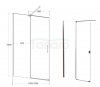 BESCO Kabina ścianka ruchoma WALK-IN VAYO BLACK 120cm VYB-120-200C