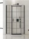 NEW TRENDY Kabina prysznicowa New Komfort Black, pięciokątna, ze wzorem kratki 90x90x195 K-0808