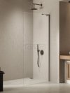 NEW TRENDY Kabina prysznicowa NESTA GUNMETAL BRUSHED WALK-IN U 100x200 szkło czyste 8mm Active Shield 2.0 - WSPORNIK KĄTOWY K-1757-WL
