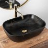 REA - Umywalka nablatowa BELINDA Black Marble Mat czarna matowa