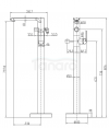OMNIRES Bateria wannowa wolnostojąca SACRAMENTO chrom/biały SC2333XCRB