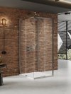 NEW TRENDY Kabina prysznicowa PRIME GUNMETAL BRUSHED 2D prostokątna przyścienna L 100x90x200 szkło czyste 6mm Active Shield 2.0 K-4967