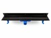 OKEDA Czarny przyścienny odpływ liniowy OKEDA® PRIME LINE™ - BLACK GLASS - RUSZT CZARNE SZKŁO 90cm 21900.06.BLACK