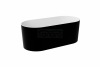 BESCO Wanna wolnostojąca Lova B&W 160x74 + klik-klak czarny matt czyszczony od góry #WWM-160LBKB