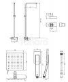 OMNIRES System zestaw prysznicowy natynkowy BARETTI BA7844BL