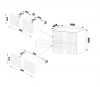 MEGSTYL Szafka pod Umywalkę z Blatem 2S 60cm Szary Mat Zestaw-1 XILO-0000-0146