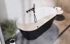 BESCO Wanna wolnostojąca Deeva Matt B&W 150x75 + maskownica odpływu czarna matt #WWA-150DMBB