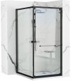 REA - Kabina prysznicowa narożna przesuwna SPACE IN Black/Czarna 80x100