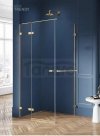 NEW TRENDY Kabina prysznicowa z uchwytem relingowym lewa AVEXA GOLD BRUSHED 90x80x200 EXK-3017