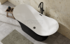 BESCO Wanna wolnostojąca Amber B&W 170x80 + maskownica syfonu z przelewem grafit #WAS-170ABBG
