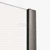NEW TRENDY Kabina prysznicowa SMART GUNMETAL BRUSHED 1D walk-in U 150x200 szkło czyste 8mm Active Shield 2.0 - WSPORNIK SKOŚNY EXK-7946-WU