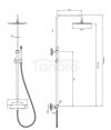 OMNIRES Zestaw natryskowy Termostatyczny system prysznicowy natynkowy czarny Y1244SUBL