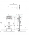 OMNIRES STRONGFRAME stelaż podtynkowy do miski toaletowej z ECO spłukiwaniem + MINIMAL przycisk spłukujący FLUSH SET chrom połysk STFWCECO1M-RCR