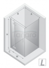 NEW TRENDY Kabina NESTA chrom 1D prostokątna L 80x110x200 czyste 6mm Active Shield 2.0 K-3600