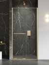 NEW TRENDY  Drzwi wnękowe SMART GOLD BRUSHED 1D U 140x200 szkło czyste 8mm Active Shield 2.0 - UCHWYT RELING EXK-7514