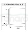 AQUAFORM - szafka łazienkowa wisząca z lustrem 1D 2S OTTIMA 60 biały połysk 60x60x15  AQ.401-1506011