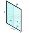 REA - Kabina Prysznicowa Przyścienna RAPID SLIDE Black-Czarna  /drzwi 130 + ścianka 100 x2 + ramię x2/