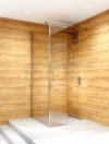 CLUSI - Kabina prysznicowa WALK-IN ARES 140 z boczną szybą, szkło transparentne z powłoka ClanGlass