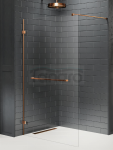 NEW TRENDY  Kabina prysznicowa AVEXA COPPER BRUSHED walk-in U 110x200 szkło czyste 8mm Active Shield 2.0  EXK-7170