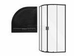 BESCO Kabina prysznicowa z brodzikiem 80x80x190 Zarya Black 80 + brodzik Axim 80 ZB-AX-80-190