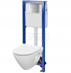 BESCO - Wanna wolnostojąca Viya Matt Biała 170 + klik-klak chrom czyszczony od góry #WMMB-170VKW