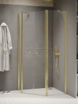 NEW TRENDY Kabina prysznicowa New Soleo Light Gold, pięciokątna, asymetryczna, drzwi podwójne 100x80 K-1669