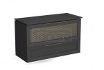 KROFAM - Szafka pod umywalkę CHIC 100cm,  2 szuflady, czarny satyna/złoto  CH 9970-45/43Z-W