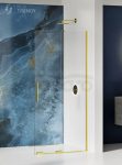 NEW TRENDY Kabina ścianka WALK-IN przesuwna SMART LIGHT GOLD 120X200 EXK-4297