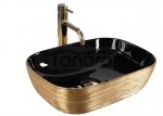 REA - Umywalka nablatowa BELINDA Black Gold Brush