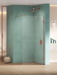 NEW TRENDY Kabina prysznicowa EVENTA COPPER SHINE WALK-IN U 130x200 szkło czyste 8mm Active Shield 2.0  EXK-6526