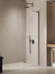 NEW TRENDY Kabina prysznicowa NESTA GUNMETAL BRUSHED WALK-IN U 100x200 szkło czyste 8mm Active Shield 2.0 - WSPORNIK KĄTOWY K-1757-WL