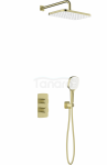 ARMATURA KRAKÓW KFA Zestaw prysznicowy podtynkowy z baterią termostatyczną MALAGA BRUSHED LIGHT GOLD 5759-501-31