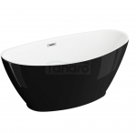 POLIMAT Wanna wolnostojąca czarny połysk MANGO 150 x 75 cm 00519