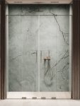 NEW TRENDY Drzwi wnękowe SMART GUNMETAL BRUSHED 2D U 140x200 szkło czyste 8mm Active Shield 2.0 EXK-7834