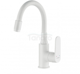 KUCHINOX DIMA bateria umywalkowa stojąca z elastyczną wylewką biały mat BQD_621D