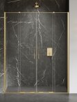 NEW TRENDY Drzwi wnękowe SMART GOLD BRUSHED 2D U 130x200 szkło czyste 8mm Active Shield 2.0 EXK-7519