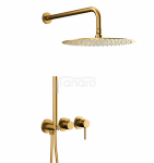 ARMATURA KRAKÓW KFA zestaw prysznicowy podtynkowy z baterią 3-otworową 2-funkcyjną MOZA BRUSHED GOLD 5039-511-31