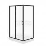 CERSANIT - SET C712: Kabina prostokątna ARTECO 120x90x190 czarna szkło transparentne + brodzik TAKO biały 16 cm  S913-031