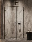 NEW TRENDY Kabina prysznicowa OXIA BLACK drzwi pojedyncze wahadłowe, zawias przy ścianie 70x80x200 P AXJ-0294