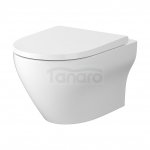 CERSANIT - Set C201 - miska zawieszana LARGA PRO by Cersanit Oval z technologią CERSANIT VORTEX + deska duroplastowa SLIM antybakteryjna, wolnoopadająca, z funkcją łatwego wypinania  S701-885