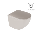 EXCELLENT Luqa miska WC 48 cm wisząca bezrantowa, z system spłukiwania Spin 360, z deską wolnoopadającą, cappucino mat CEAC.6403.K.6405.480.CAM