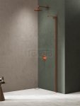 NEW TRENDY Kabina prysznicowa NESTA COPPER BRUSHED WALK-IN U 70x200 szkło czyste 8mm Active Shield 2.0 - WSPORNIK KĄTOWY K-1746-WL
