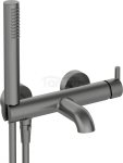 DEANTE - Bateria wannowa  SILIA z zestawem prysznicowym Titanium BQS_D11M