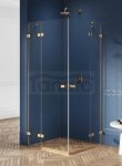 NEW TRENDY Kabina prysznicowa drzwi podwójne uchylne AVEXA GOLD BRUSHED 110x80x200 EXK-1884
