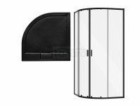 BESCO Kabina prysznicowa z brodzikiem 80x80x190 Zarya Black 80 + brodzik Axim 80 ZB-AX-80-190