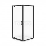 CERSANIT - SET C701: Kabina kwadratowa ARTECO 80x80x190 czarna szkło transparentne + brodzik TAKO biały 4 cm  S913-019