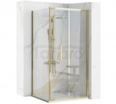 REA - Kabina Prysznicowa Narożna RAPID FOLD Gold - Złota /drzwi 90 + ścianka 90